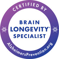 Brain Longevity Specialist - Certified by AlzheimersPreventions.org